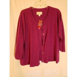 Women's Avenue Purple 3/4 Sleeve Sweater Size 18/20